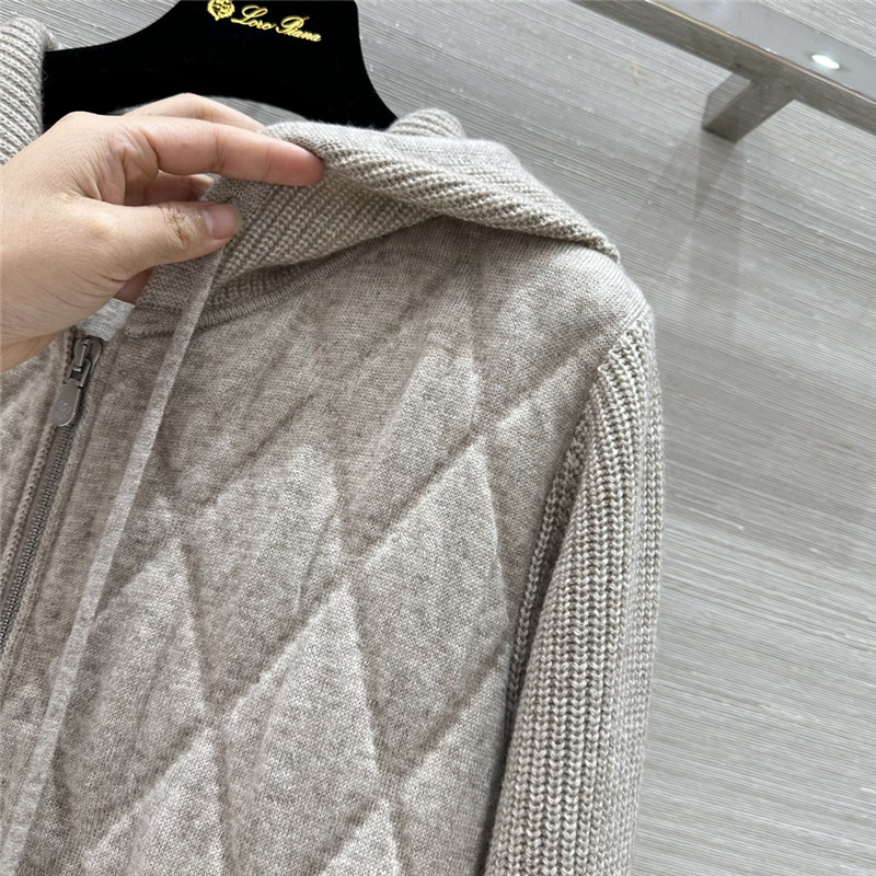 L0r0 P1ana quilted cashmere hooded jacket replica clothing