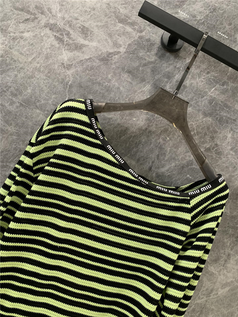 M1um1u striped long-sleeved t-shirt replica clothing sites
