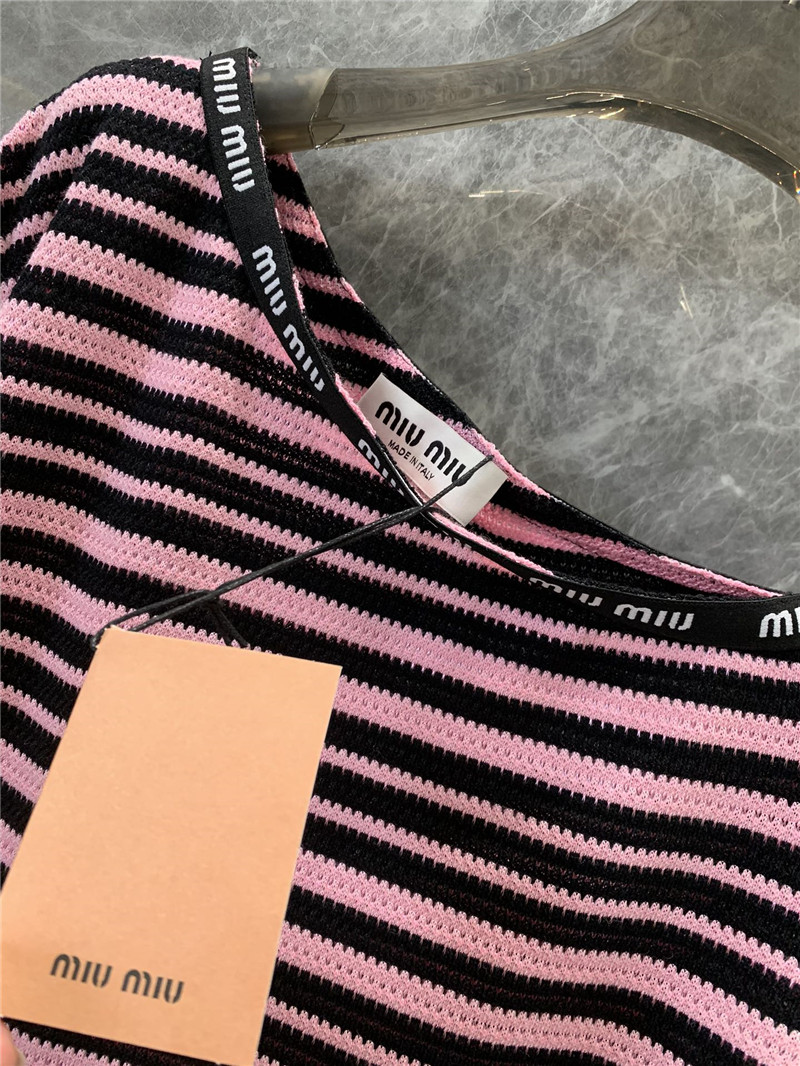 M1um1u striped long-sleeved t-shirt replica clothing sites