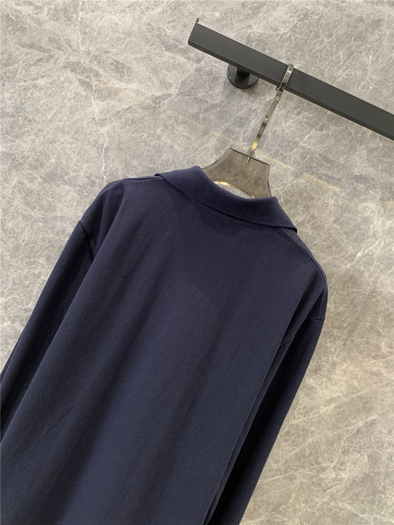 M1um1u lapel long-sleeved polo shirt replica designer clothes