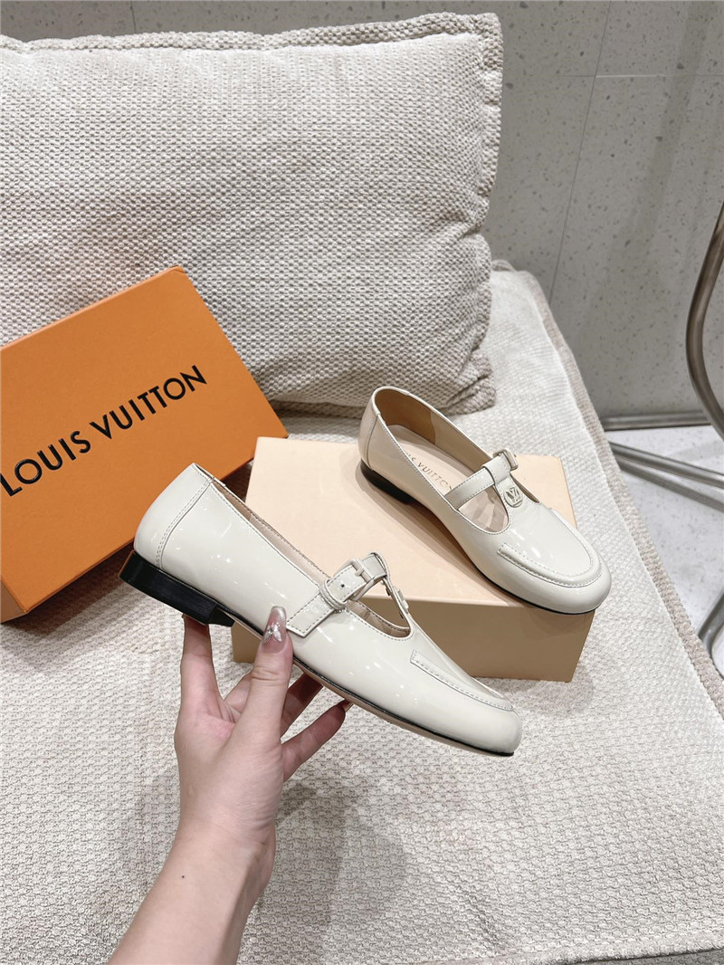 LV Dandy Mary Jane Ivory Patent Leather