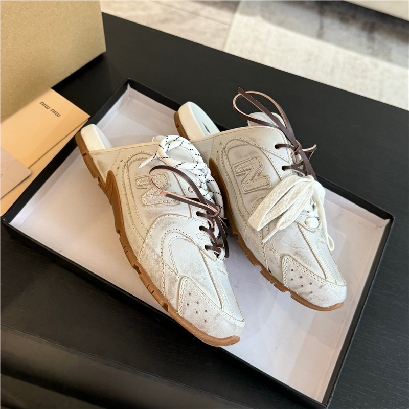 New Balance x Miu Miu 530 SL Deco Calf Leather Mules