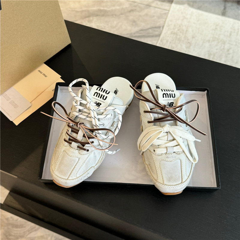 New Balance x Miu Miu 530 SL Deco Calf Leather Mules