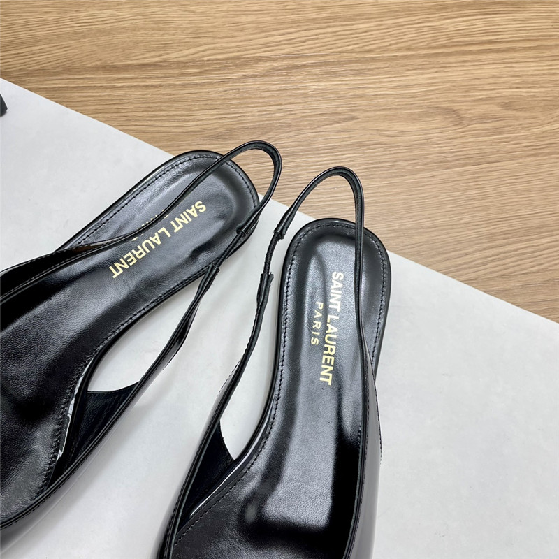 Sa1nt Lau*nt babylone slingback flats black patent leather