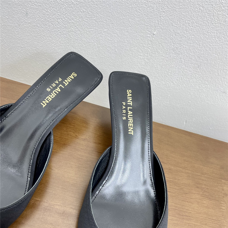 Sa1nt Lau*nt barbara mules black satin crepe