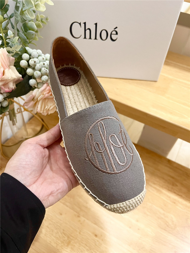 Chloé Isla Espadrille Grey Cotton