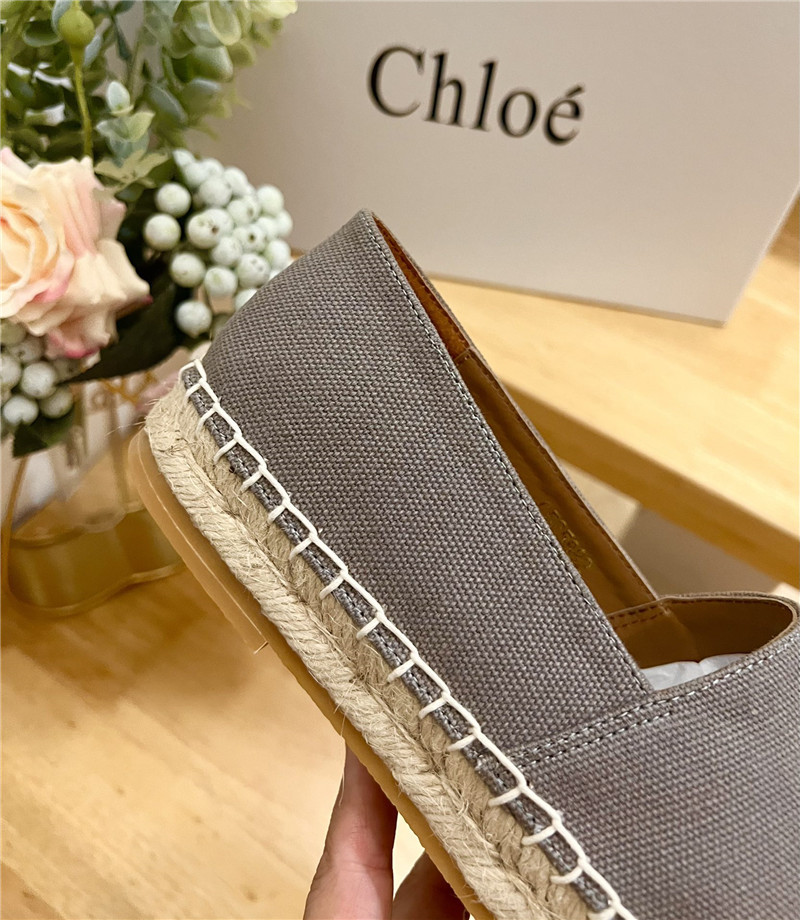 Chloé Isla Espadrille Grey Cotton