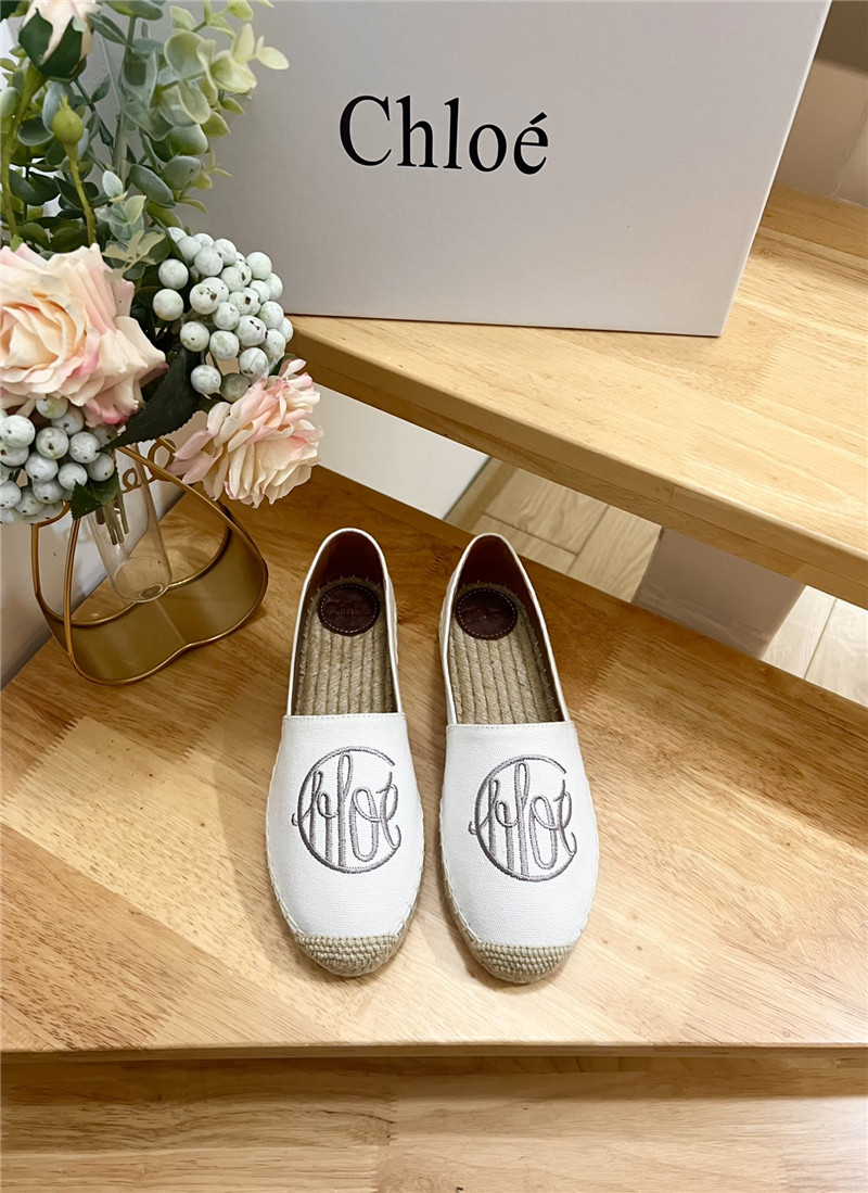 Chloé Isla Espadrille White Cotton