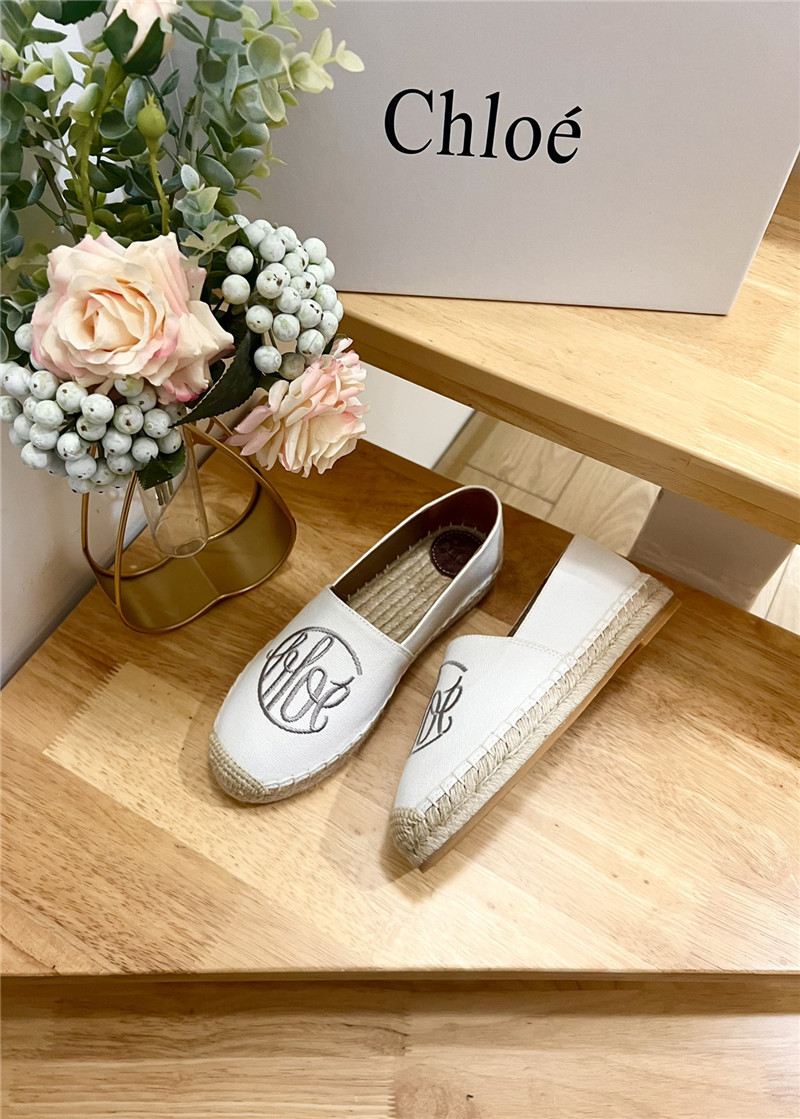 Chloé Isla Espadrille White Cotton
