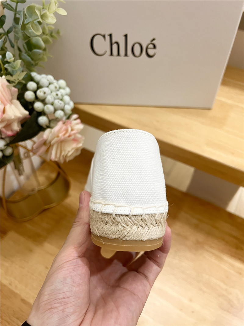 Chloé Isla Espadrille White Cotton