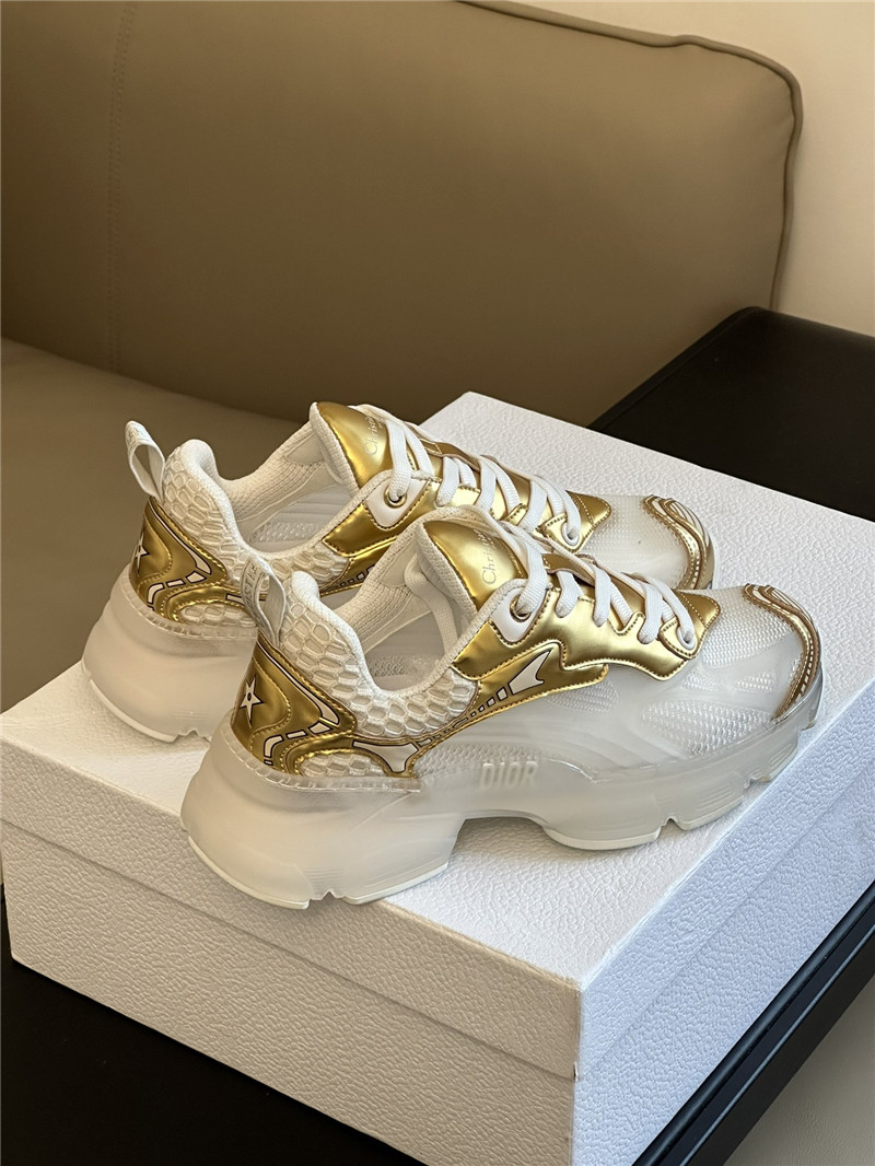 D10r gold mesh oblique vibe sneakers