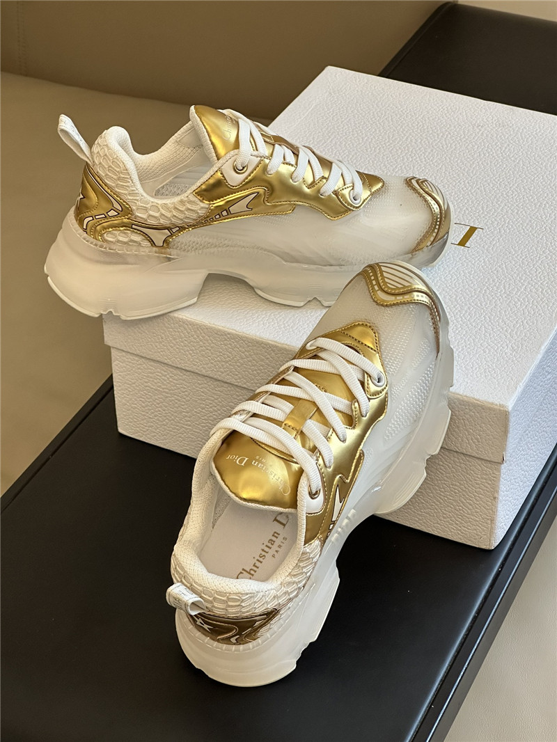 D10r gold mesh oblique vibe sneakers