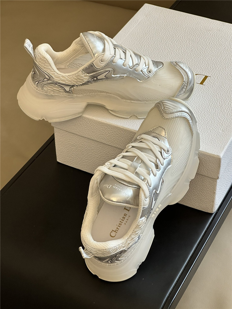D10r silver mesh oblique vibe sneakers
