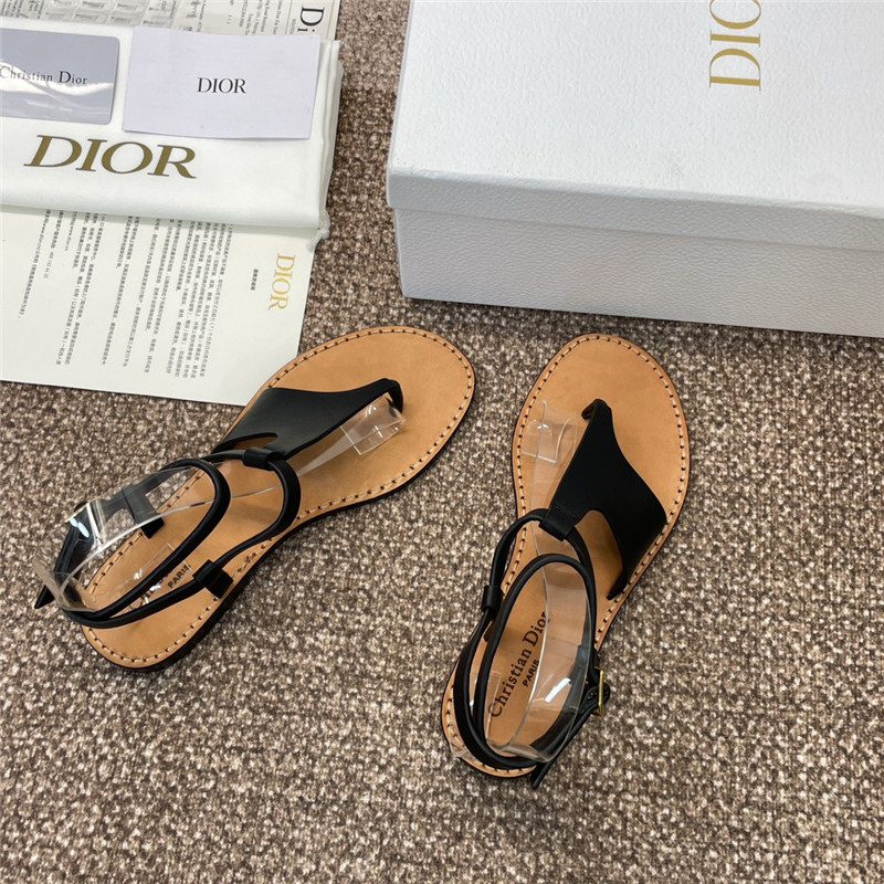 D10riviera D10r sun thong sandal black calfskin