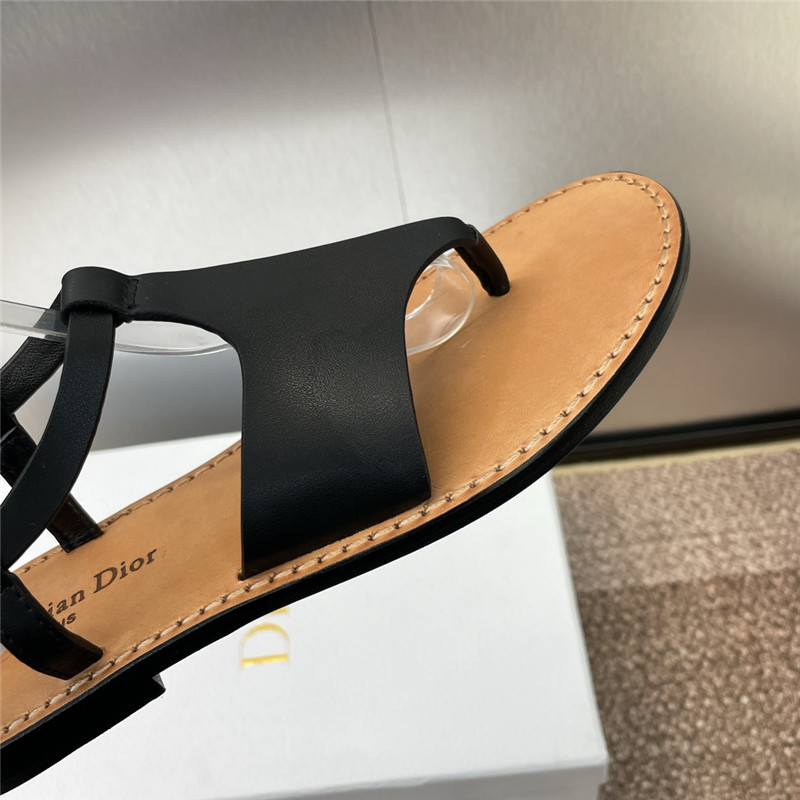 D10riviera D10r sun thong sandal black calfskin