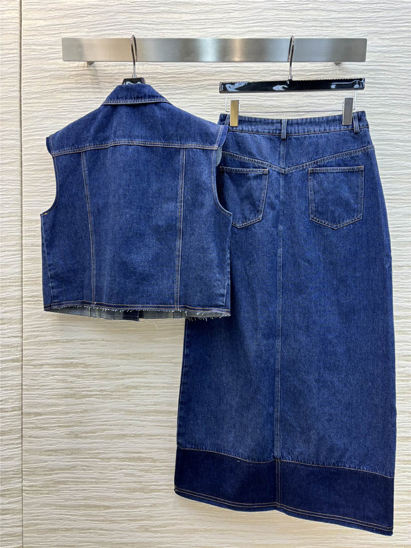 l0vis Vvtt0n lv topstitched vest denim suit replica clothes