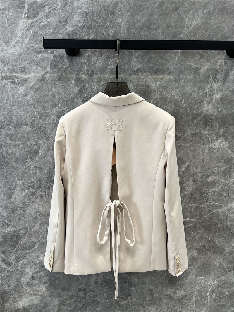 Miu Miu Light Beige Single-breasted Blazer