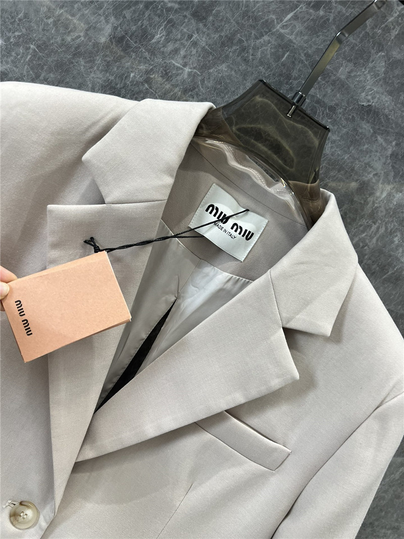 Miu Miu Light Beige Single-breasted Blazer