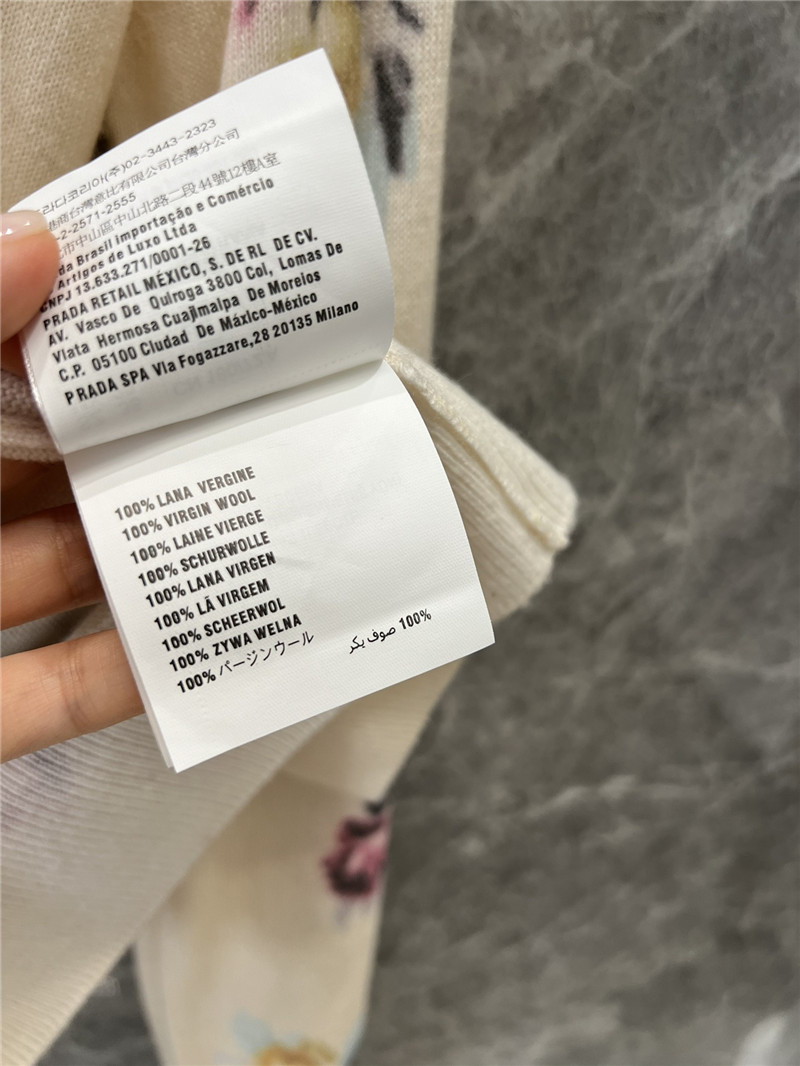 Pra*a floral wool knitted cardigan replica clothes