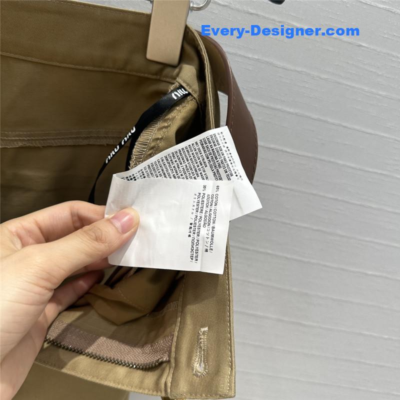 M1um1u khaki small straight pants replica clothing sites