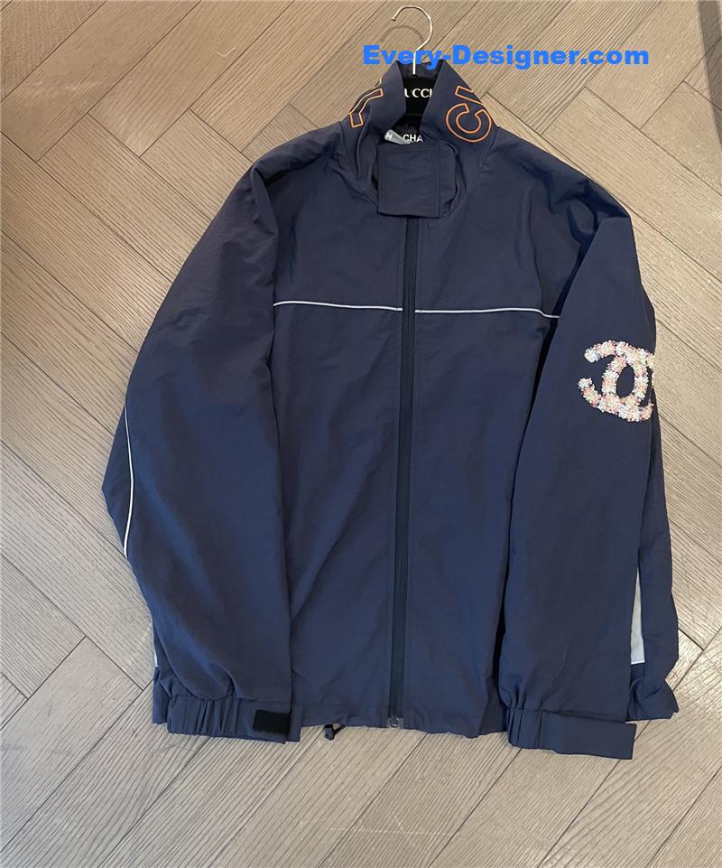 Ch**el color block hooded jacket replicas clothes