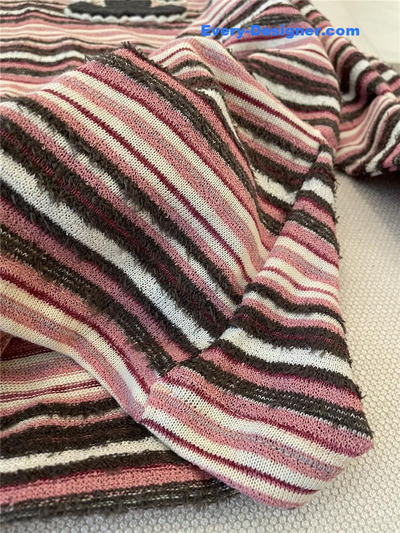 Ch**el round neck striped long sleeve replica designer clothes