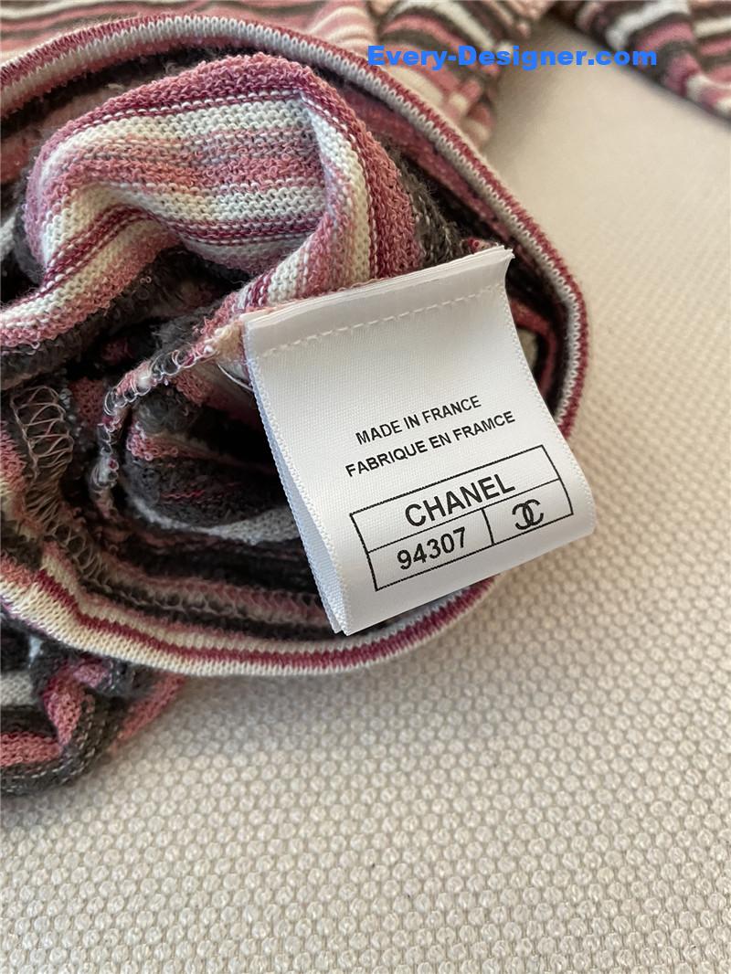 Ch**el round neck striped long sleeve replica designer clothes