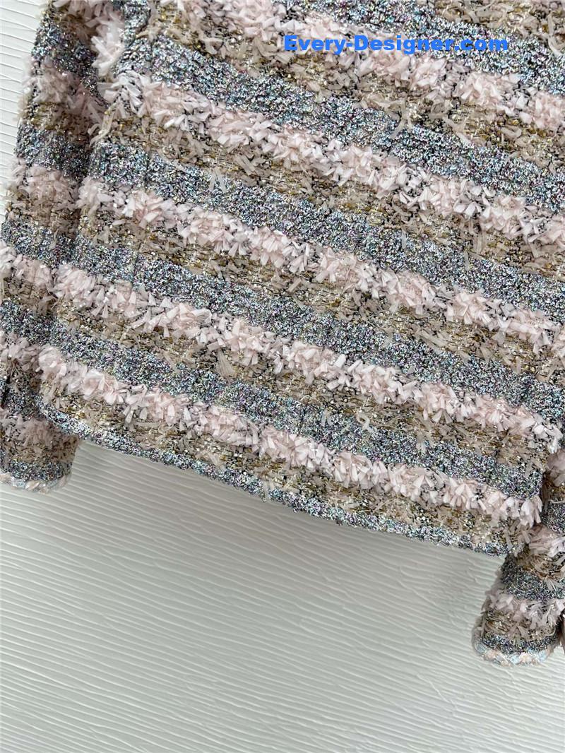 Ch**el striped pink coat replica d&g clothing