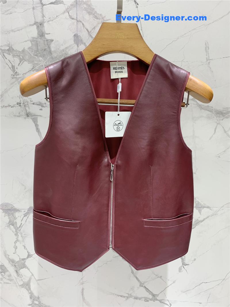 H**me5 leather patchwork satin waistcoat replica clothes