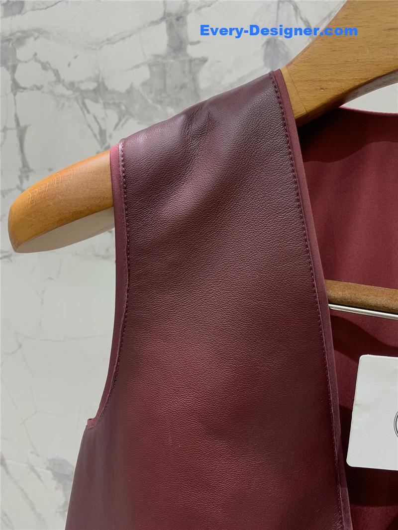 H**me5 leather patchwork satin waistcoat replica clothes