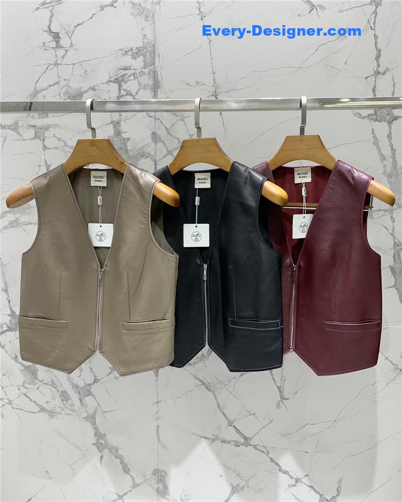 H**me5 leather patchwork satin waistcoat replica clothes