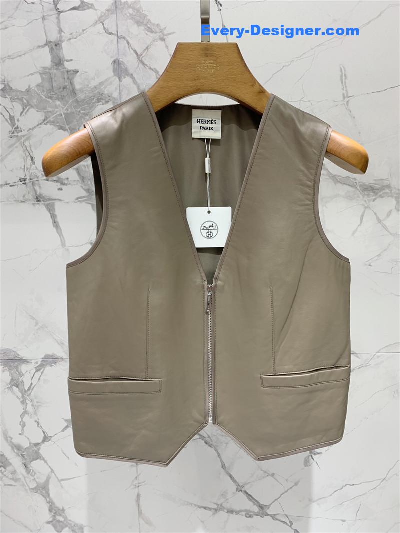 H**me5 leather patchwork satin waistcoat replica clothes