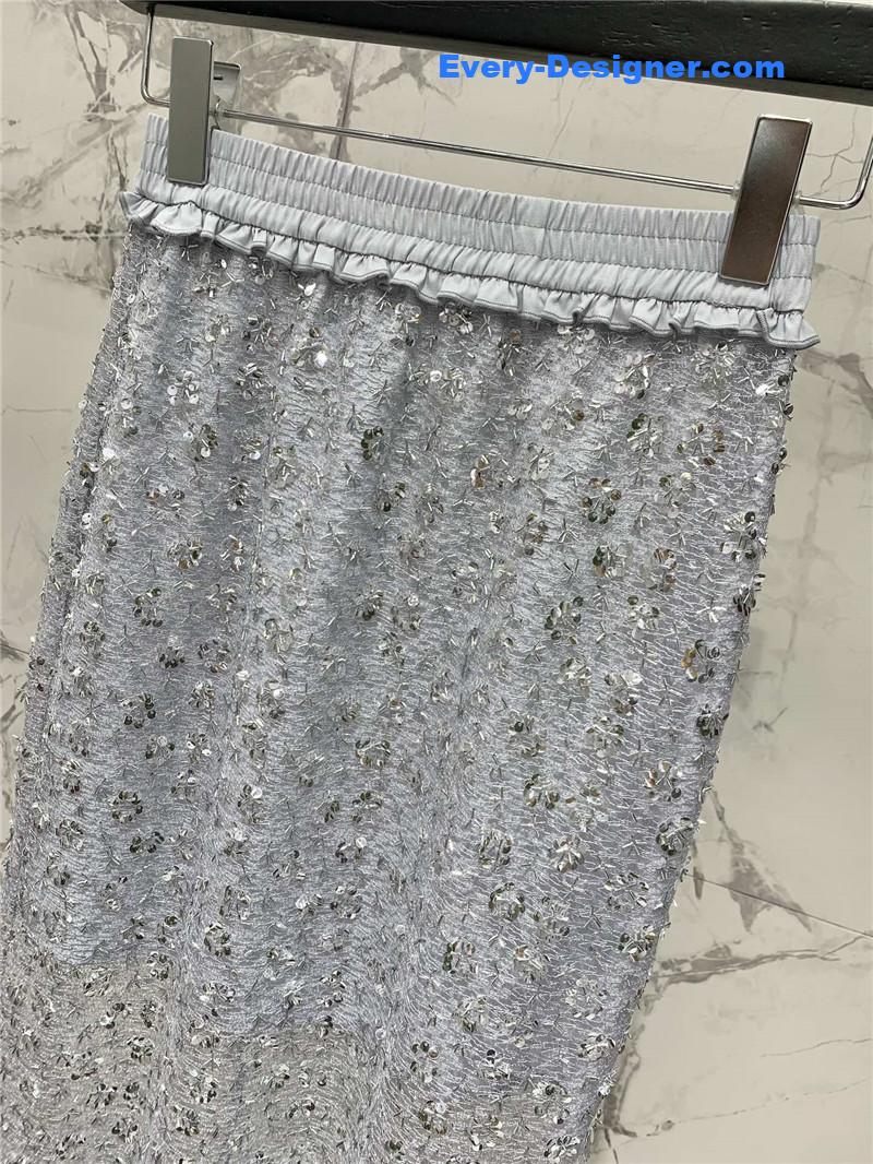 Y51 sequined acetate wrinkled vest set replica d&g clothing