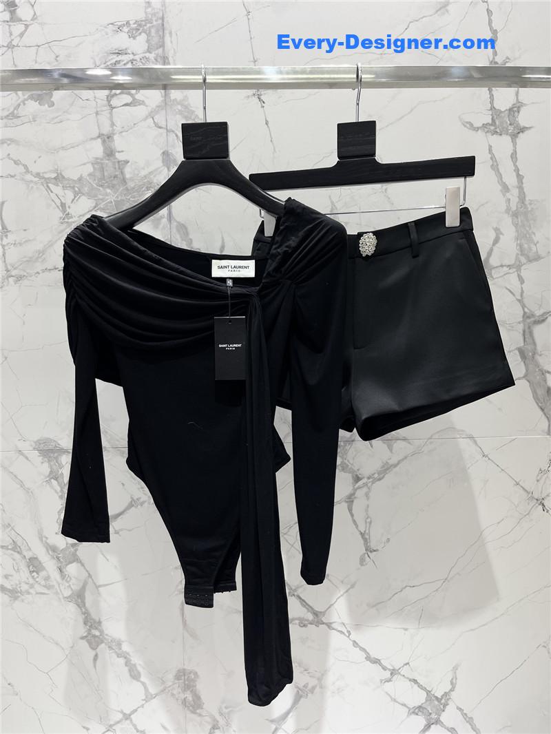 Y51 pleated off-shoulder dress replicas clothes