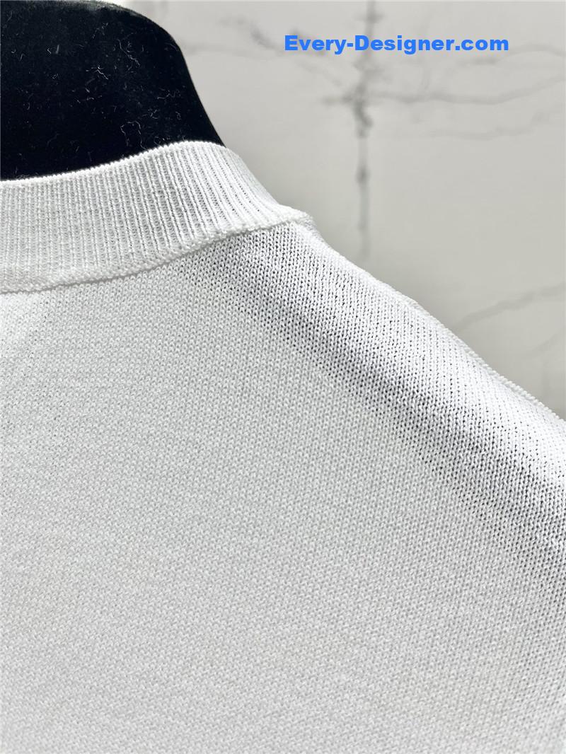 Ch**el hollow knit crew neck cardigan replica d&g clothing