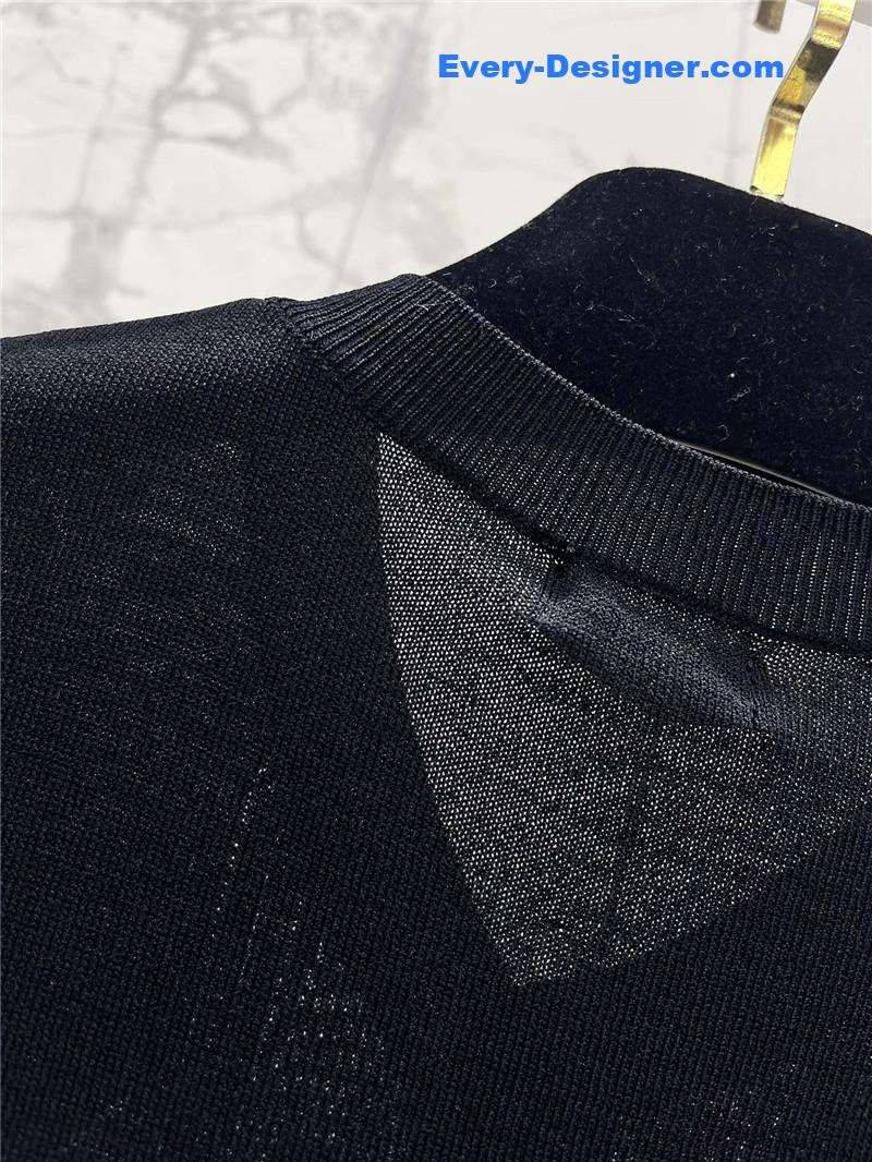 Ch**el hollow knit crew neck cardigan replica d&g clothing