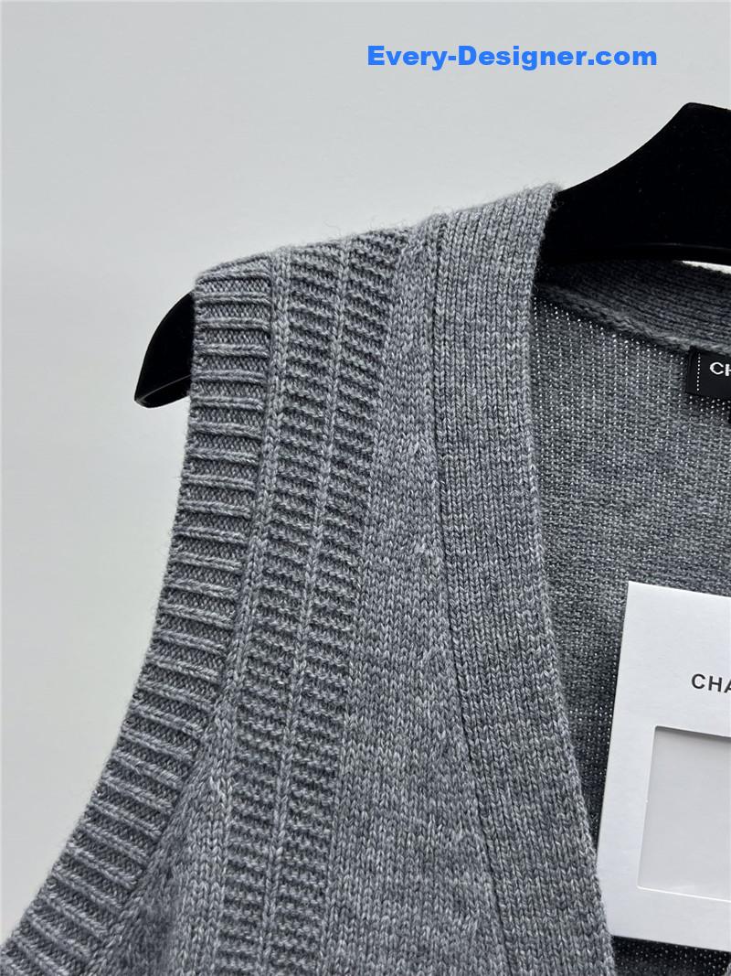 Ch**el crystal button wool vest replica d&g clothing