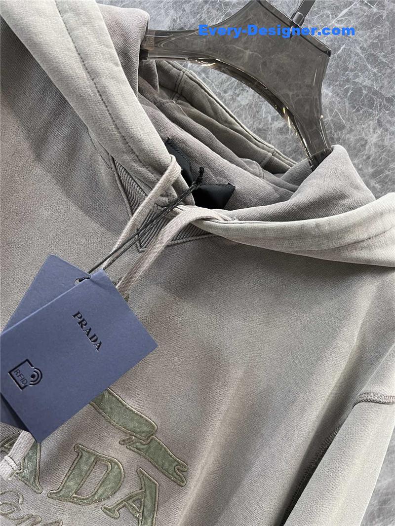 Pra*a distressed hooded sweatshirt replica clothing sites