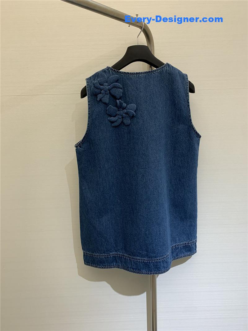 Va1e*ntin0 sleeveless denim vest replica clothing sites