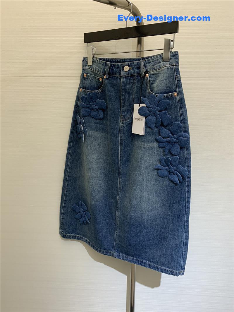 Va1e*ntin0 denim skirt replica designer clothing websites