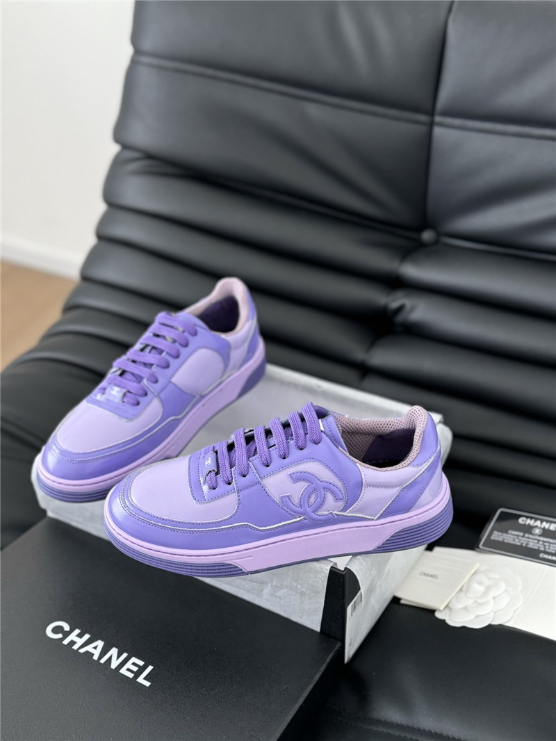 Ch**el purple logo low top sneakers