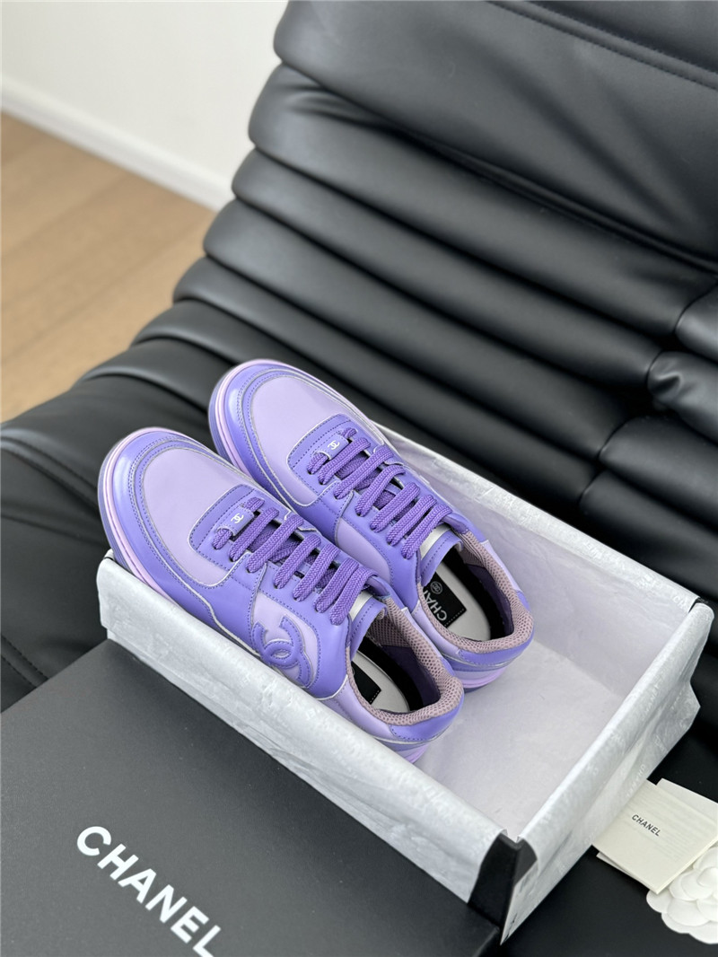 Ch**el purple logo low top sneakers