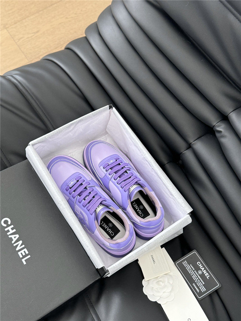 Ch**el purple logo low top sneakers