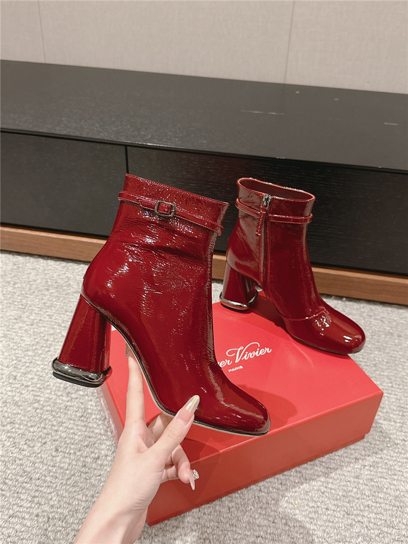 Roger Vivier Viv’red Patent Podium Booties