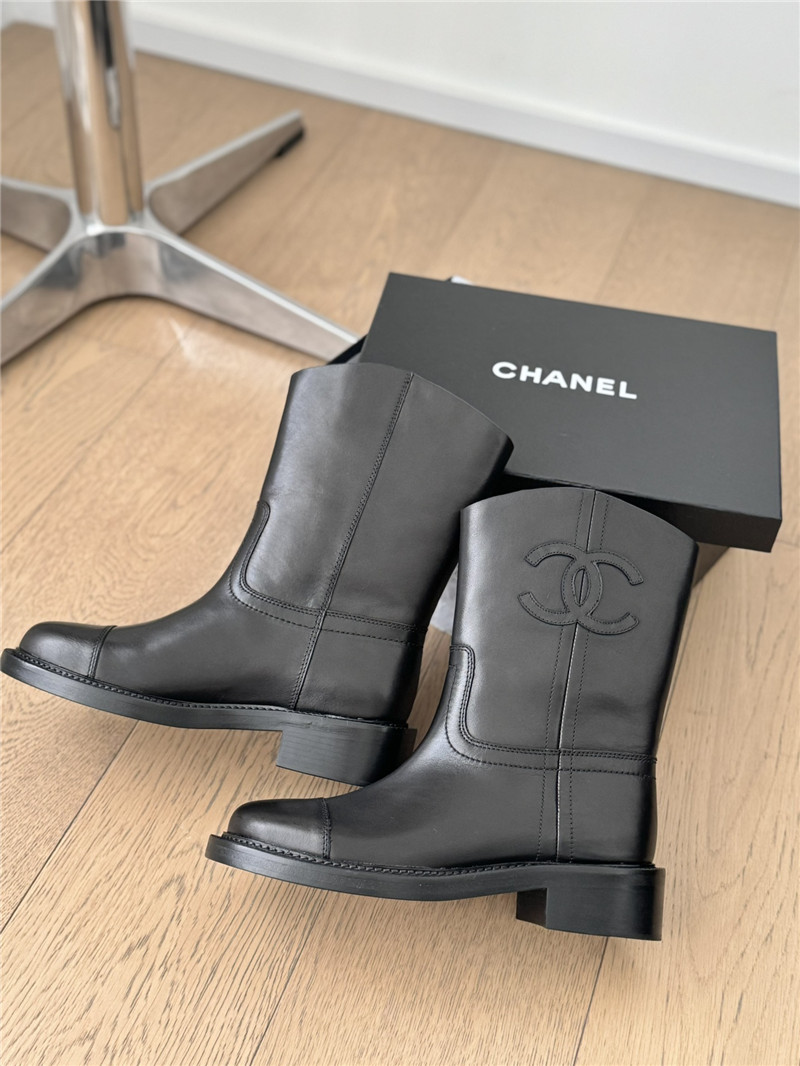 Ch**el women¡¯s logo calfskin ankle boots