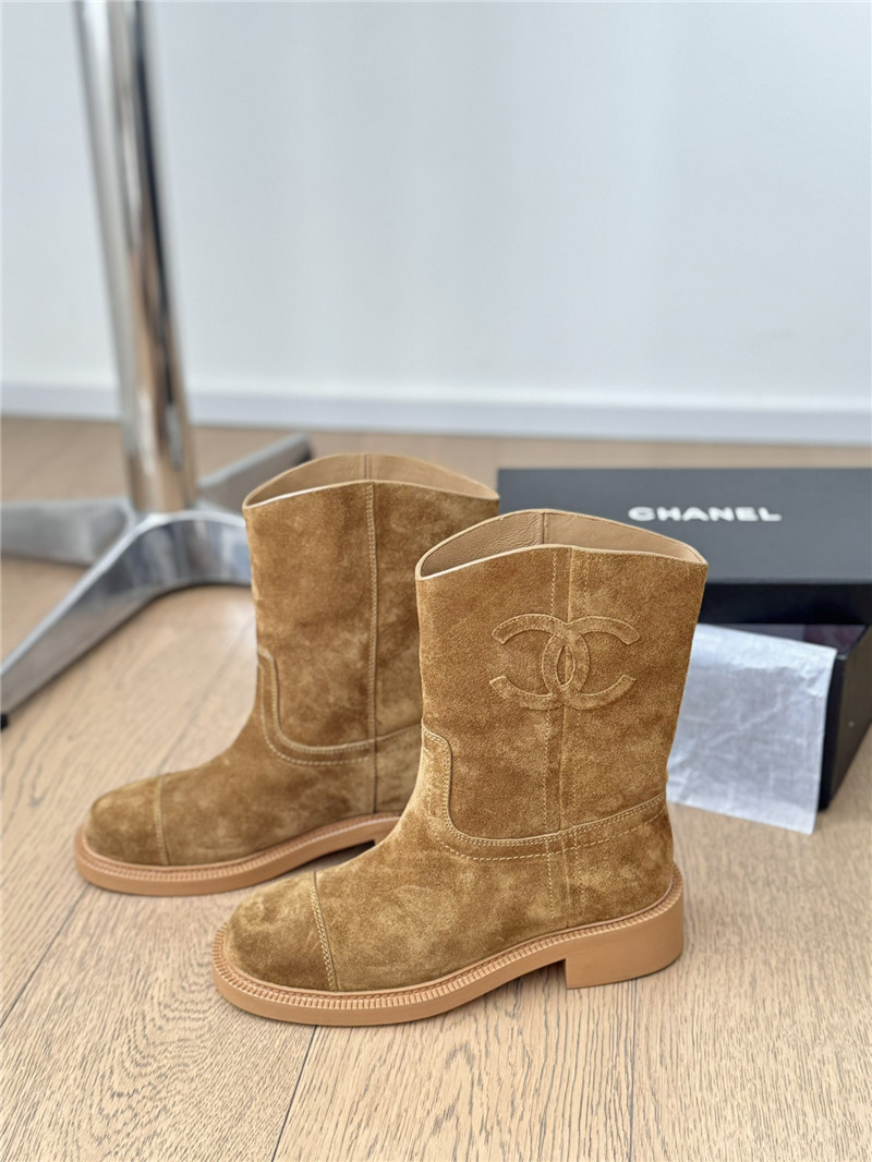Ch**el logo suede ankle boots