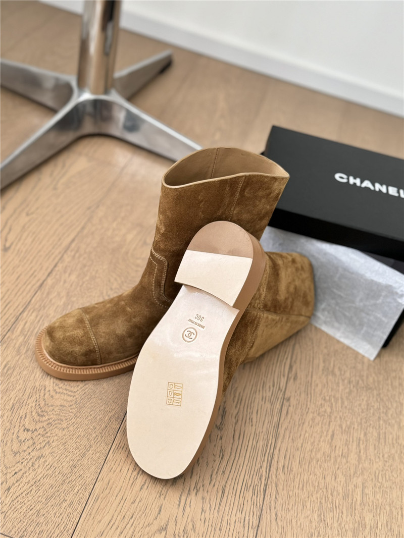 Ch**el logo suede ankle boots
