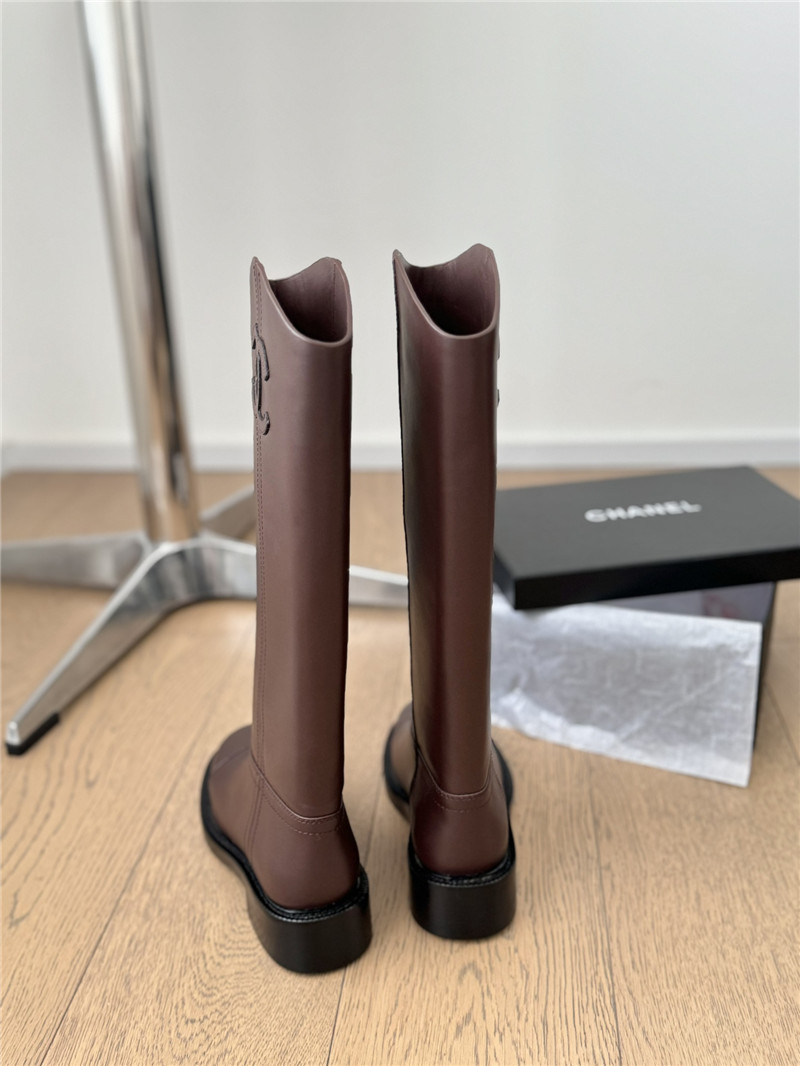 Ch**el logo knee-high boots for women