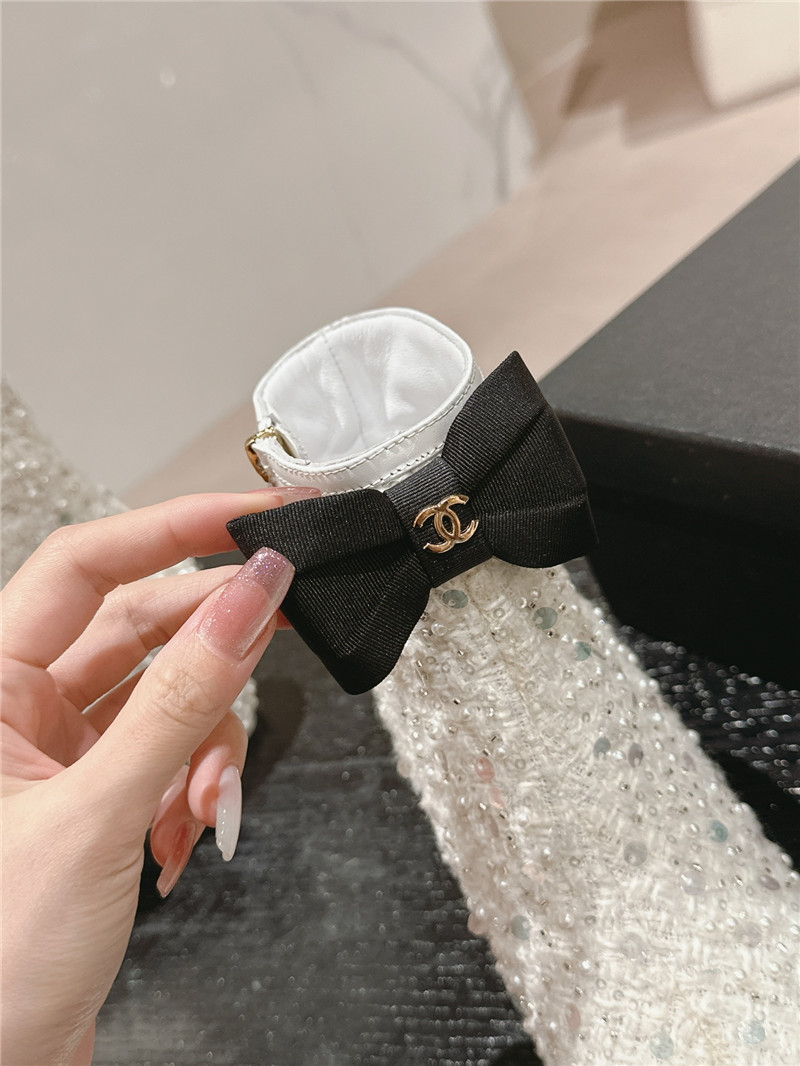 Ch**el white block heel sequin ankle boots