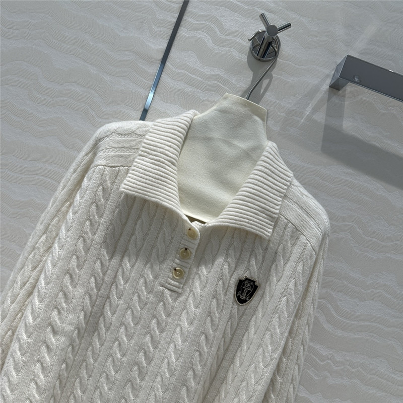 BC lapel cable knit cashmere sweater replica designer clothes